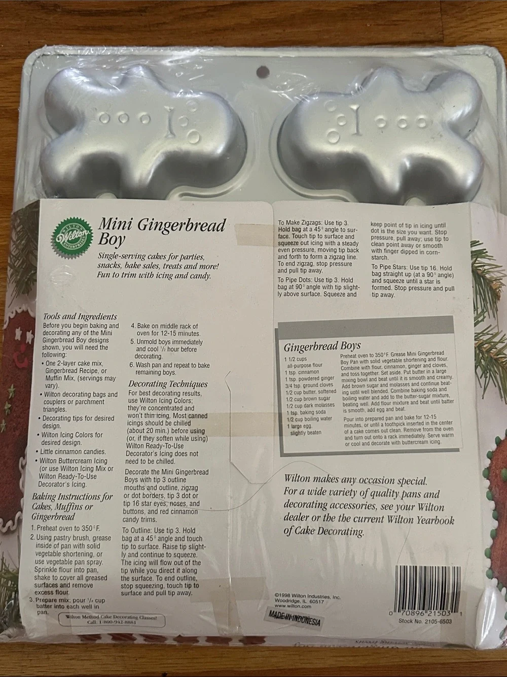 Wilton Silver Mini Gingerbread Boy Cake Pan VTG